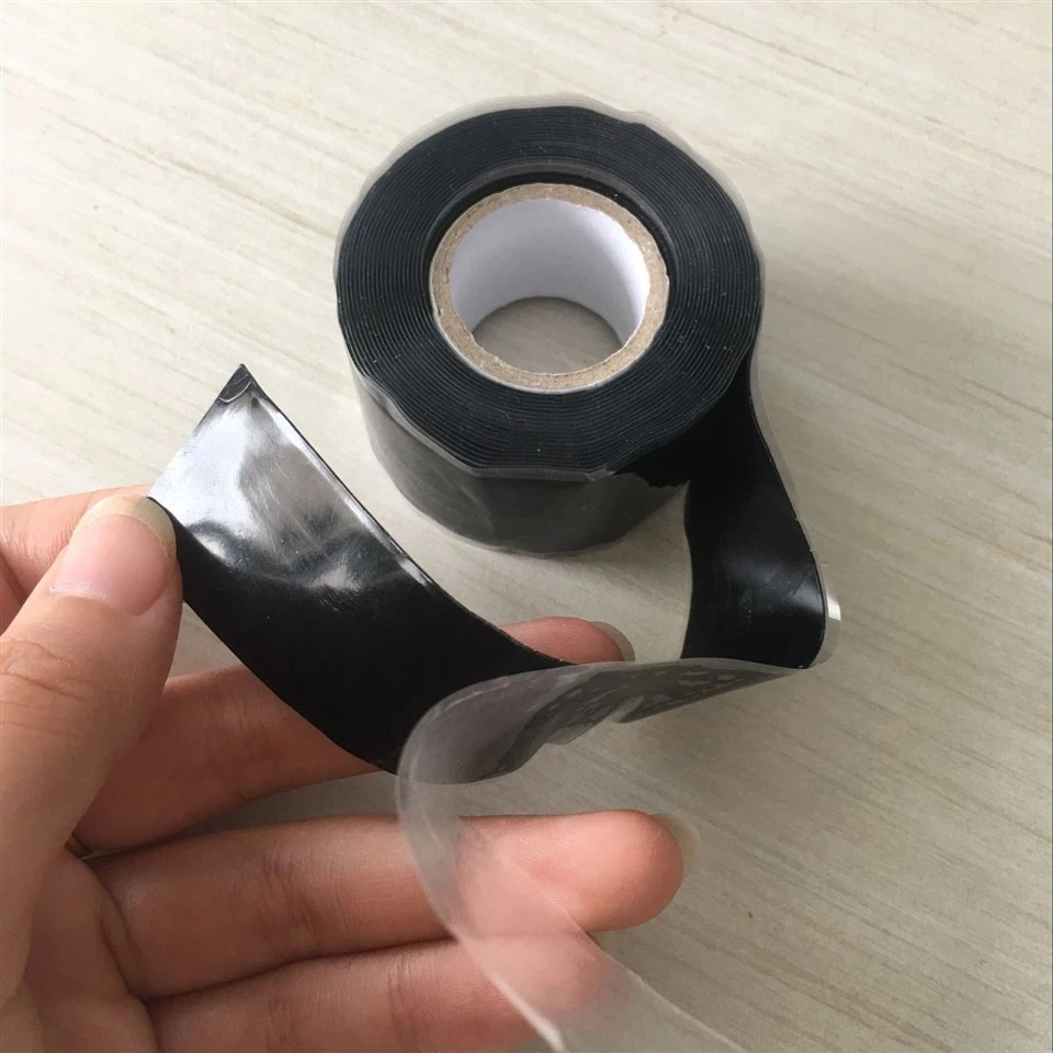 Self Fusing Silicone Tape Leak Seal - 1 In 10 Ft Black No Adhesive Waterproof Silicon Rubber Self Amalgamating Tape For Hose Repair/Pipe Leak Sealing/Electrical Insulating (Pack Of 1 Roll)